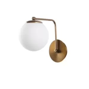 image of Isy Model 12 Deco Wall Lamp Golden Opal Glass Shade