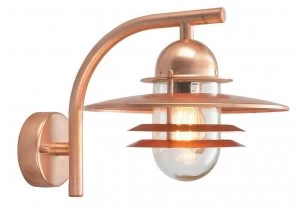 Image of 1 Light Outdoor Dome Wall Lantern Light Copper IP55, E27