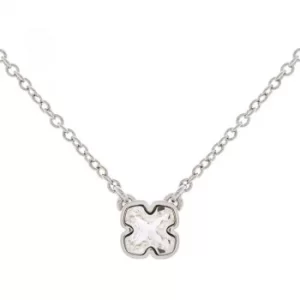 image of Ladies Karen Millen Silver Plated Art Glass Flower Necklace