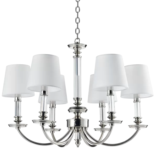 Siena 6 Light Multi Arm Pendant Ceiling Light Nickel, E14