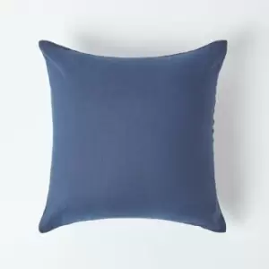 Image of Homescapes - Navy Blue European Linen Pillowcase, 60 x 60cm - Blue