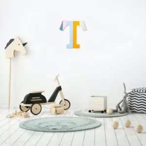 Image of Alphabet T Multicolor Decorative Wooden Wall Accessory