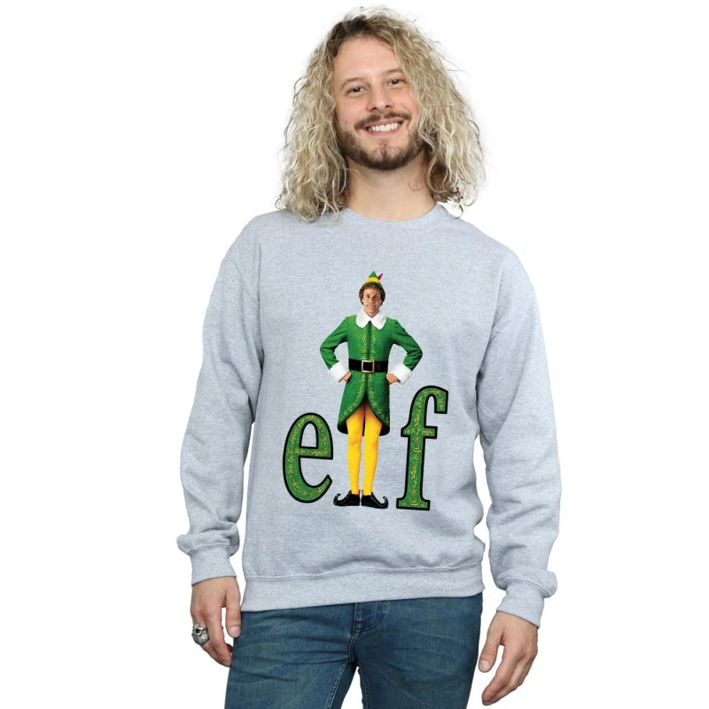 Image of Elf Elf Men Buddy Logo Sweatshirt in Grey Size: Small Grey S Male 5057736069301
