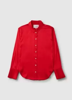 Image of Frame Womens The Standard Shirt In Bright Red