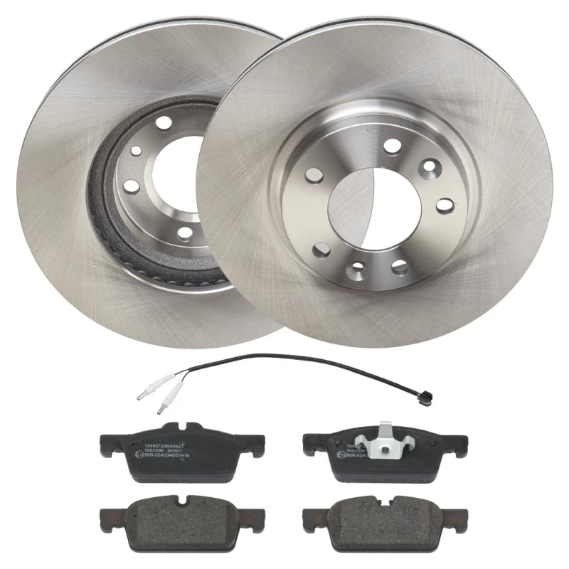 Image of RIDEX 3405B2518 Brake disc and pads set Front Axle, Brake Disc Type: internally vented, incl. wear warning contact Brake Set,disc brakes (3405)