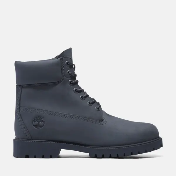 Image of Timberland Heritage 6" Lace-up Waterproof Boot For Men In Dark Blue Nubuck Blue, Size 8