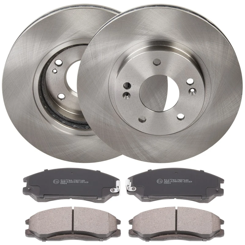 Image of RIDEX 3405B1942 Brake disc and pads set Front Axle, Brake Disc Type: internally vented, with acoustic wear warning Brake Set,disc brakes (3405)