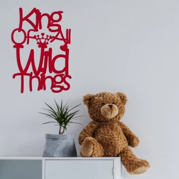 Image of King - Red Red Decorative Wooden Wall Accessory