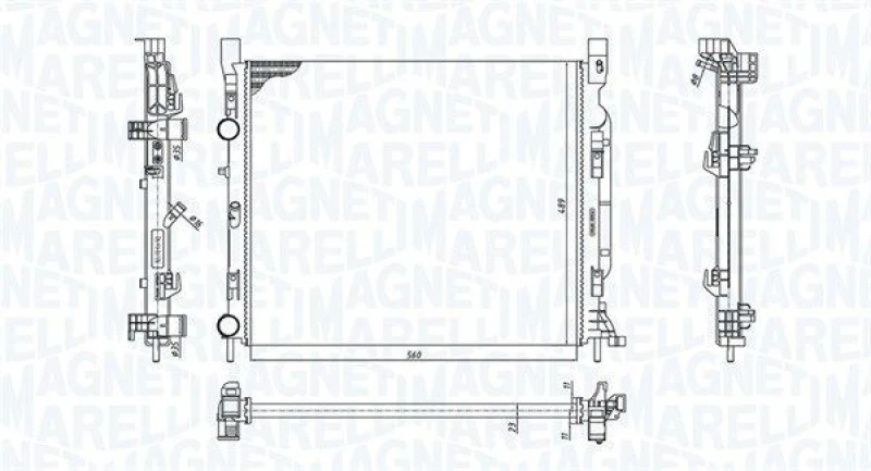 Image of MAGNETI MARELLI Engine radiator MAGNETI MARELLI 350213186900