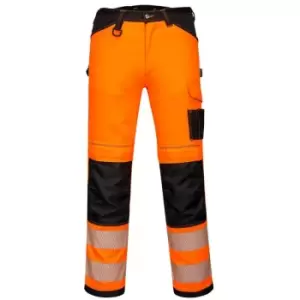 image of Portwest - PW340OBR30 - sz 30 PW3 Hi-Vis Work Trousers - Orange/Black - Orange/Black