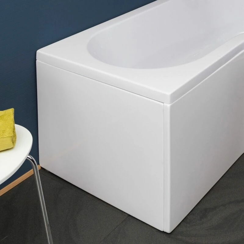 Image of nuie Shower Bath End Panel (725mm), White WBB201