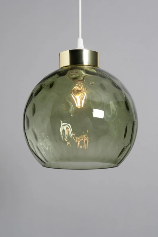 Image of BHS Lighting Deana Dimpled Glass Ball Easy Fit Light Shade in Green Green Unisex