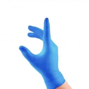 image of Beeswift Vinyl Gloves Powder Free Blue Large Box of 1000 VDGPFBL