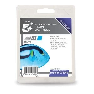 image of 5 Star Office Brother LC1240 Cyan Ink Cartridge