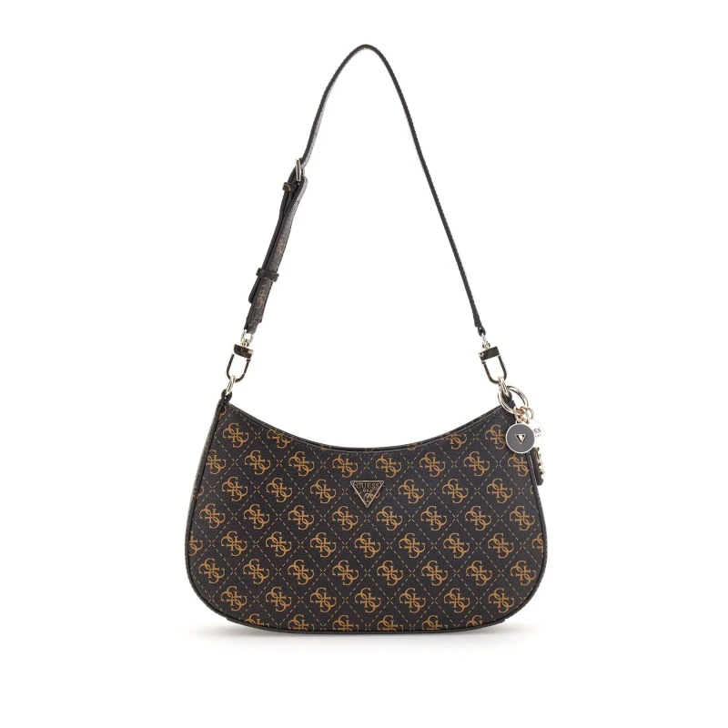 Image of Guess Womens zippered Handbag Guess Noelle II Marron Female TU