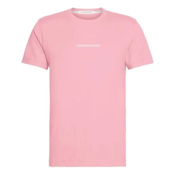 Image of Calvin Klein Jeans Institutional Chest Logo T Shirt - Apricot