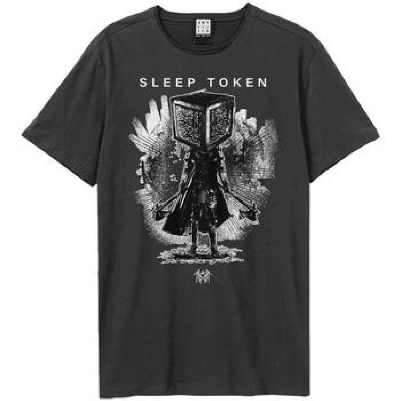 Image of Amplified Amplified Men Axe Samarui Sleep Token T-Shirt in Charcoal Size: X-Small Charcoal XS Male 5063527948724