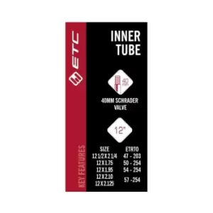 image of ETC Inner Tube 12X1/2-1.75-1.95-2.10-2.125 Schrader Valve 40mm