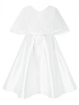 Monsoon Girls Sherry Cape Dress - White, Size 6 Years, Women