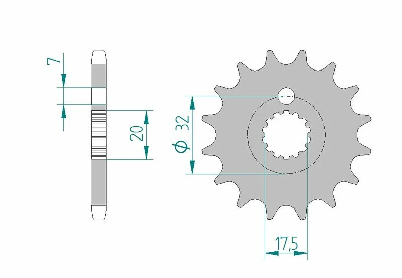 Image of AFAM Steel Standard Front Sprocket 85200 - 428, Size 70 mm