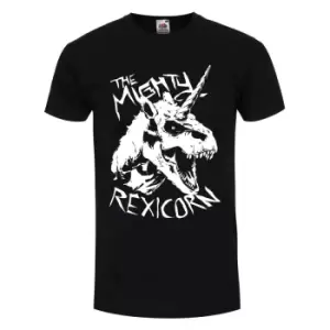 image of Grindstore Mens The Mighty Rexicorn T-Shirt (L) (Black)