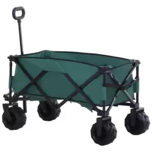 image of Outsunny Outdoor Folding Cargo Cart w/ Telescopic Handle