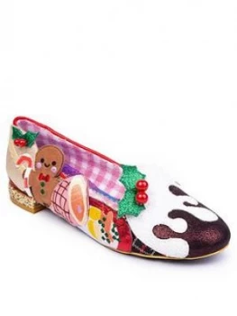 Image of Irregular Choice Xmas Lunch Flat Shoe - Multi, Size 8, Women