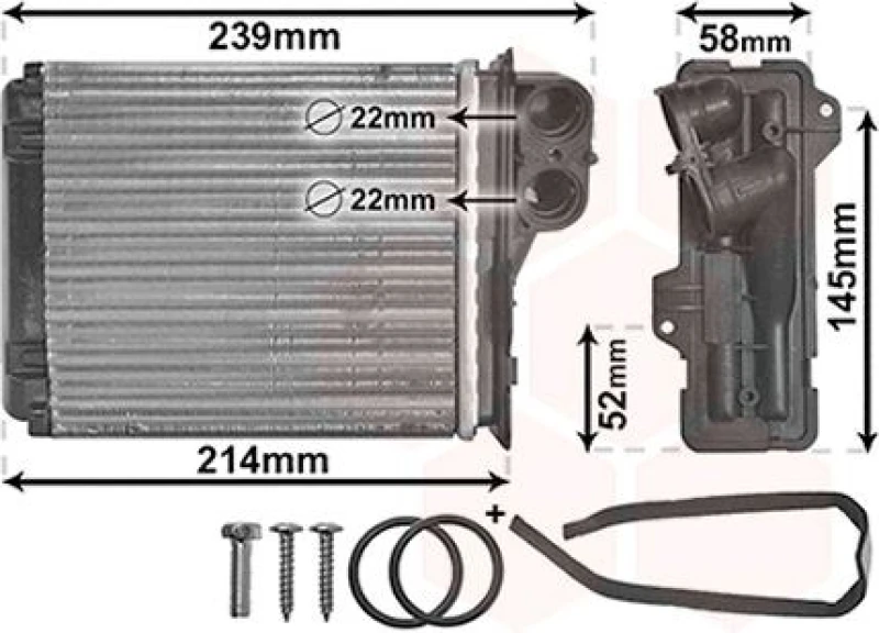 Image of VAN WEZEL Heater matrix VAN WEZEL 43006398