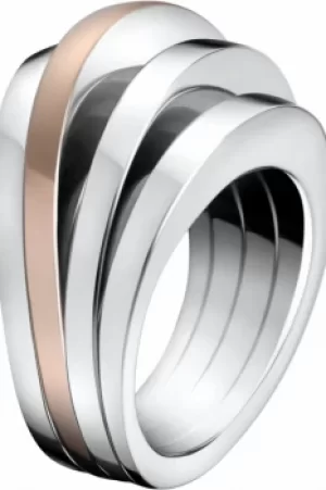 Image of Ladies Calvin Klein Two-tone steel/gold plate Size L Breathe Ring KJ3DPR200106