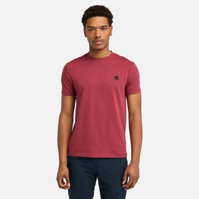 Image of Timberland Slim Fit Embroidered Logo T-Shirt Red L
