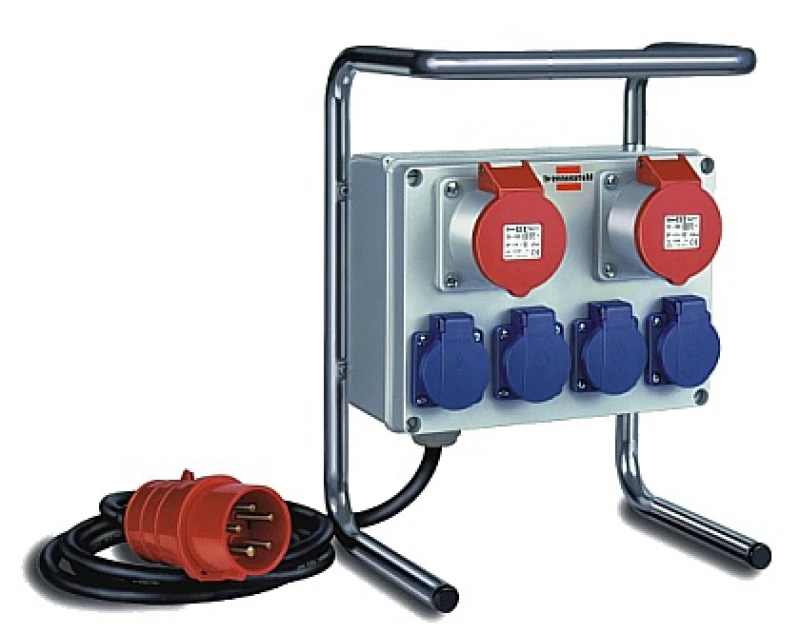 Image of Brennenstuhl 1153750 power extension 2m 6 AC outlet(s) Black. Blue. R