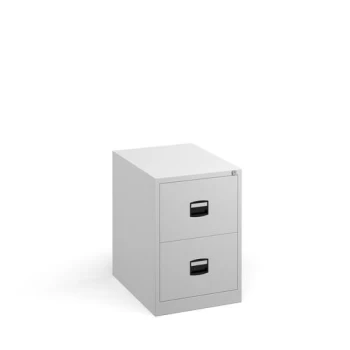 image of Steel 2 drawer contract filing cabinet 711mm high - white