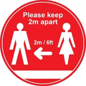 Image of 400mm Floor Graphic keep 2m apart - Red