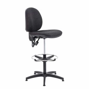 image of TC Office Concept Mid Back Chair with Adjustable Foot Ring, Charcoal