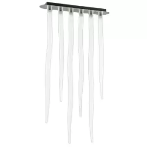 Image of Estalacta Ceiling Light GU10 6 Light GU10 Linear Bar Indoor, Silver/Opal White