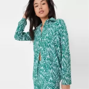 Missguided Printed Crepe Oversized Shirt - Multi