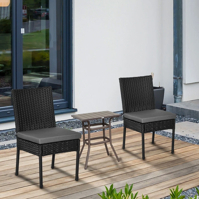 Image of Outsunny 2 PCs Rattan Garden Chairs with Cushion - Outsunny 5056725510664