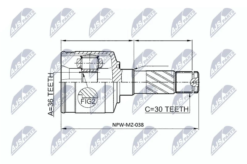 Image of NTY CV joint kit NTY NPW-MZ-038