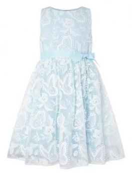 Monsoon Girls Sophia Butterfly Lace Dress - Blue, Size 10 Years, Women