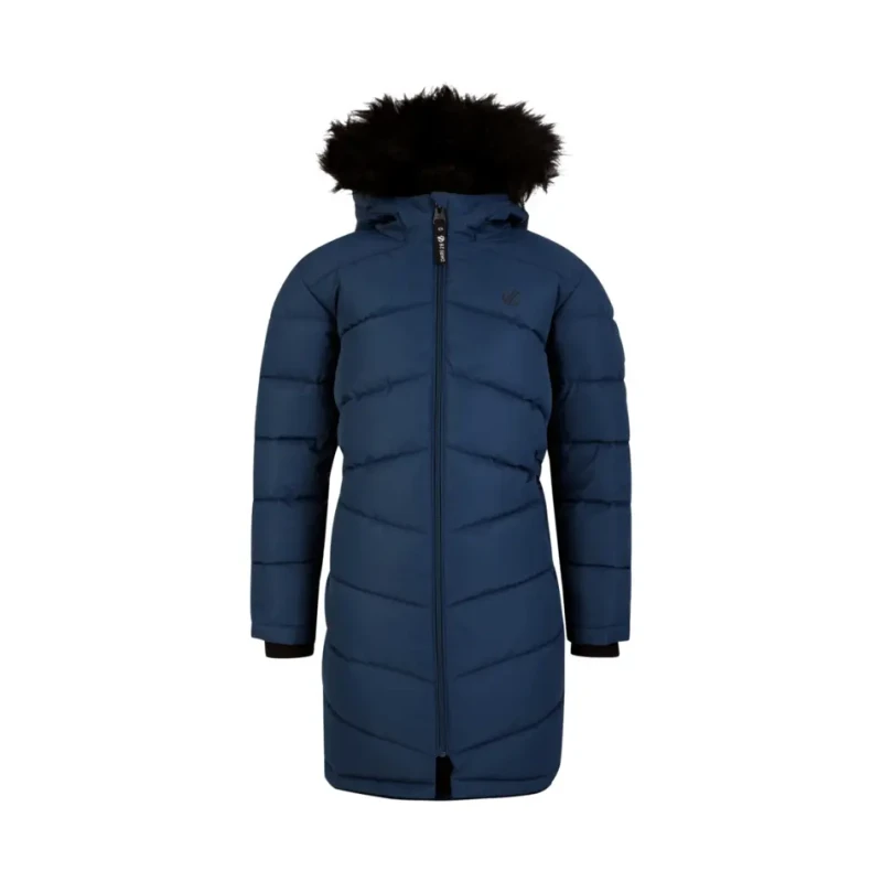 Image of Long hooded coat for girls Dare 2B Striking III Bleu Female 9/10 ans