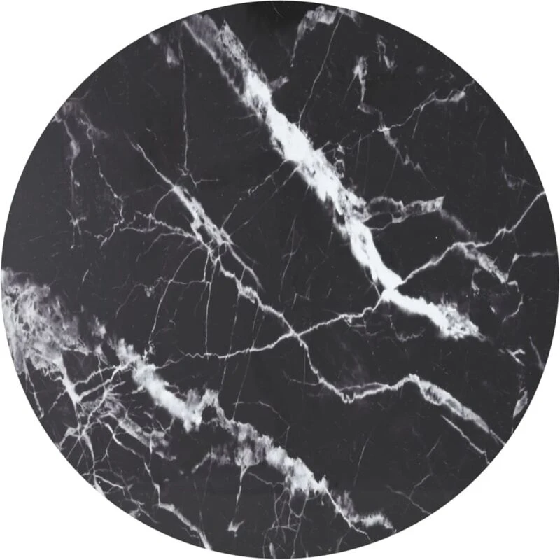 Image of VIDAXL Table Top Black Ø90x1cm Tempered Glass with Marble Design Vidaxl 8720286055991