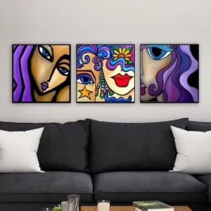 Image of pmdr38 Multicolor Decorative Canvas Painting (3 Pieces)