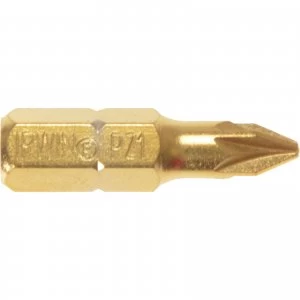 Image of Irwin Pozi Titanium Coated Screwdriver Bit PZ1 25mm Pack of 10
