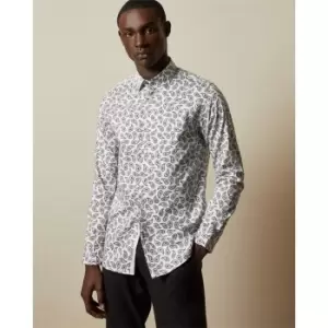 Image of Ted Baker Print Shirt Mens - White