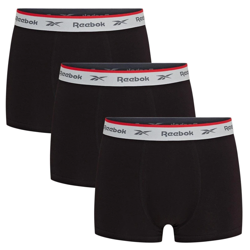 Image of Reebok 3 Pack Boxer Short Mens - Black S