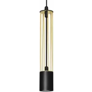 image of Helam Lighting - Helam Bars Slim Pendant Ceiling Light Black, Gold 10cm