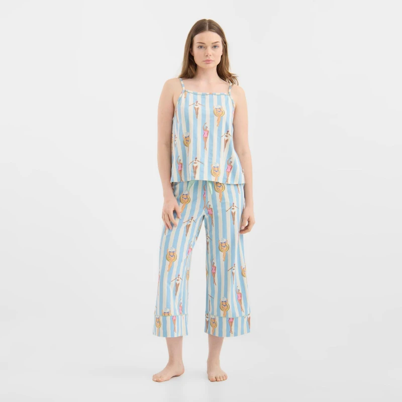Image of Chelsea Peers ChelsP Cami Cpri Set Ld62 Swim Stripe female 8 (XS)