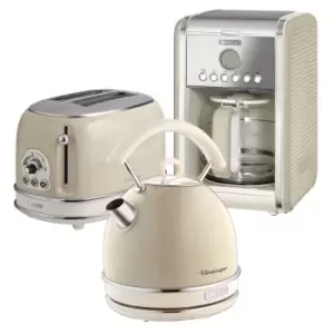 image of Ariete ARPK13 Vintage 2 Slice Toaster, 1.7L Dome Kettle & 12 Cup Filter Coffee Maker