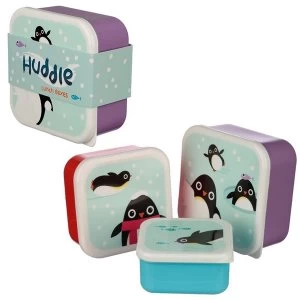 Cute Penguin Design Set of 3 Plastic Lunch Box