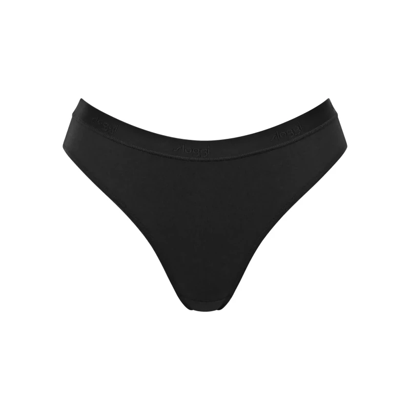 Image of Sloggi Pack of 3 Go Casual Brazilian Knickers with High Waist Black Women XS;L